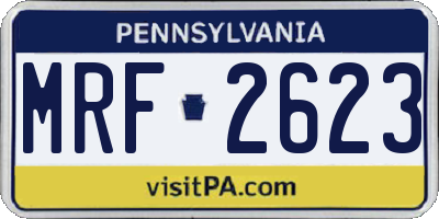 PA license plate MRF2623