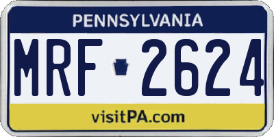 PA license plate MRF2624