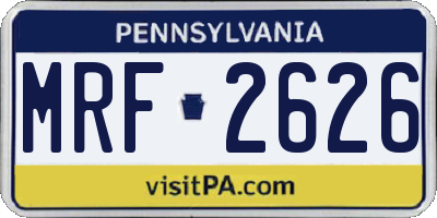 PA license plate MRF2626