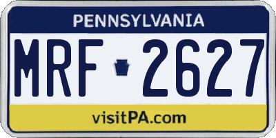 PA license plate MRF2627