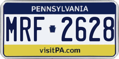 PA license plate MRF2628