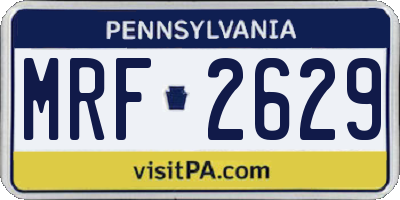 PA license plate MRF2629
