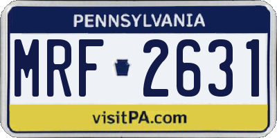 PA license plate MRF2631