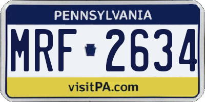 PA license plate MRF2634