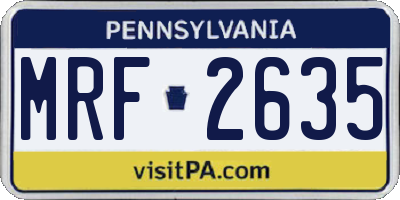 PA license plate MRF2635