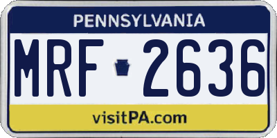 PA license plate MRF2636