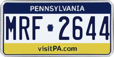 PA license plate MRF2644