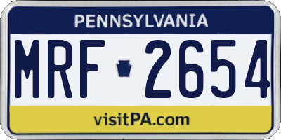 PA license plate MRF2654