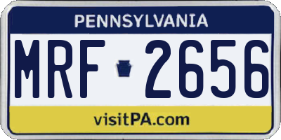 PA license plate MRF2656