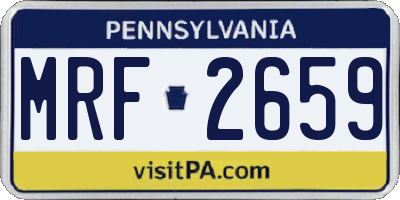PA license plate MRF2659