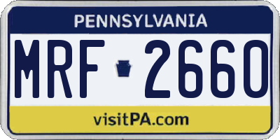 PA license plate MRF2660
