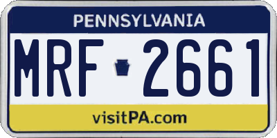 PA license plate MRF2661
