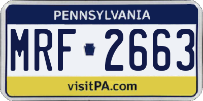 PA license plate MRF2663