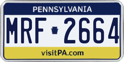 PA license plate MRF2664