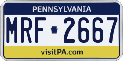 PA license plate MRF2667