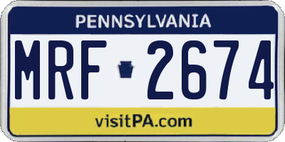PA license plate MRF2674
