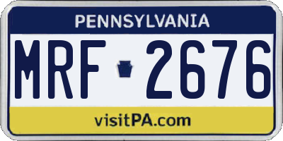 PA license plate MRF2676