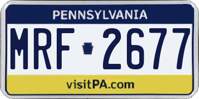 PA license plate MRF2677