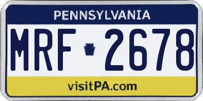 PA license plate MRF2678