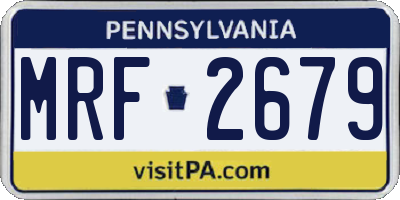 PA license plate MRF2679