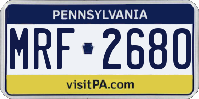 PA license plate MRF2680