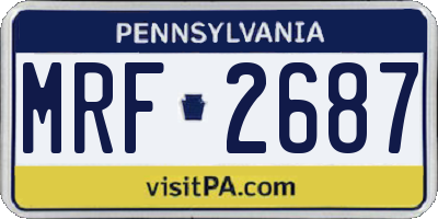 PA license plate MRF2687