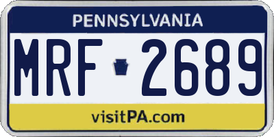 PA license plate MRF2689