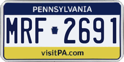 PA license plate MRF2691