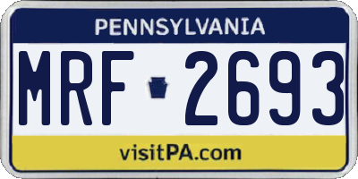 PA license plate MRF2693