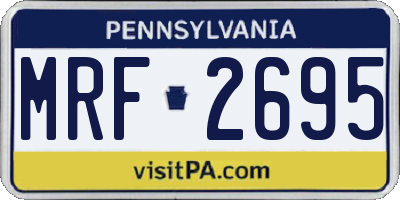 PA license plate MRF2695