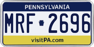 PA license plate MRF2696