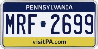 PA license plate MRF2699