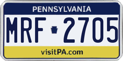 PA license plate MRF2705