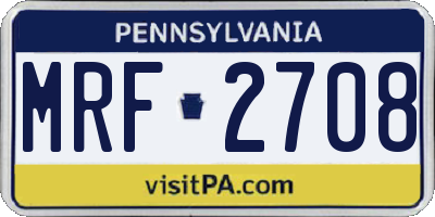 PA license plate MRF2708