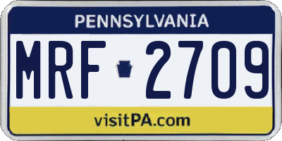 PA license plate MRF2709