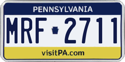 PA license plate MRF2711