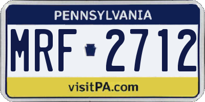 PA license plate MRF2712