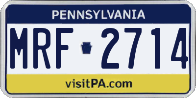 PA license plate MRF2714