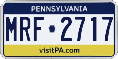 PA license plate MRF2717