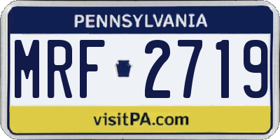 PA license plate MRF2719