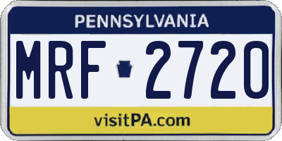PA license plate MRF2720
