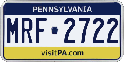 PA license plate MRF2722