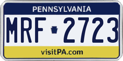 PA license plate MRF2723