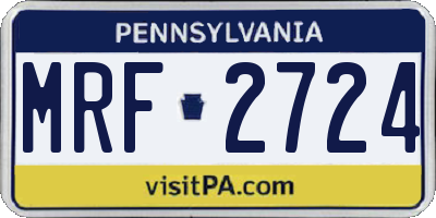 PA license plate MRF2724