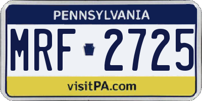 PA license plate MRF2725