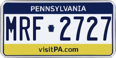 PA license plate MRF2727
