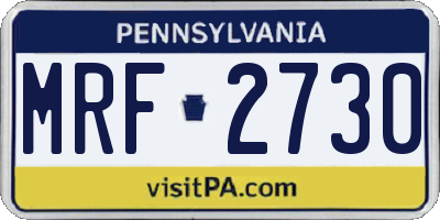 PA license plate MRF2730