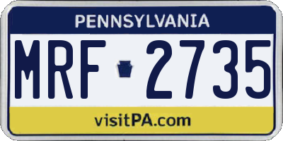 PA license plate MRF2735