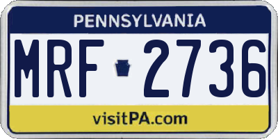 PA license plate MRF2736