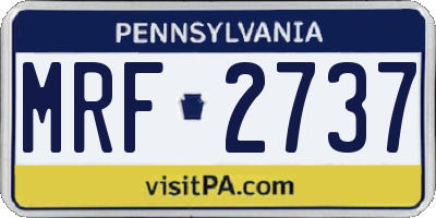 PA license plate MRF2737